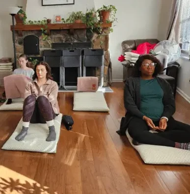 meditating in our meditation class